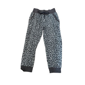 URBAN SUPPLY Grey Soft Leopard Print Elastic Drawstring Waist Crop Lounge Pant M